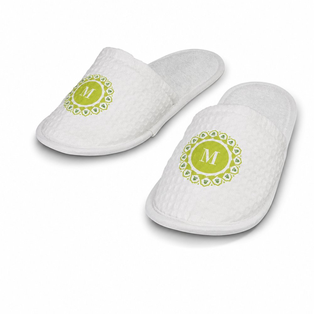 Branded Waffle Slippers — Cotton Hotel Slippers
