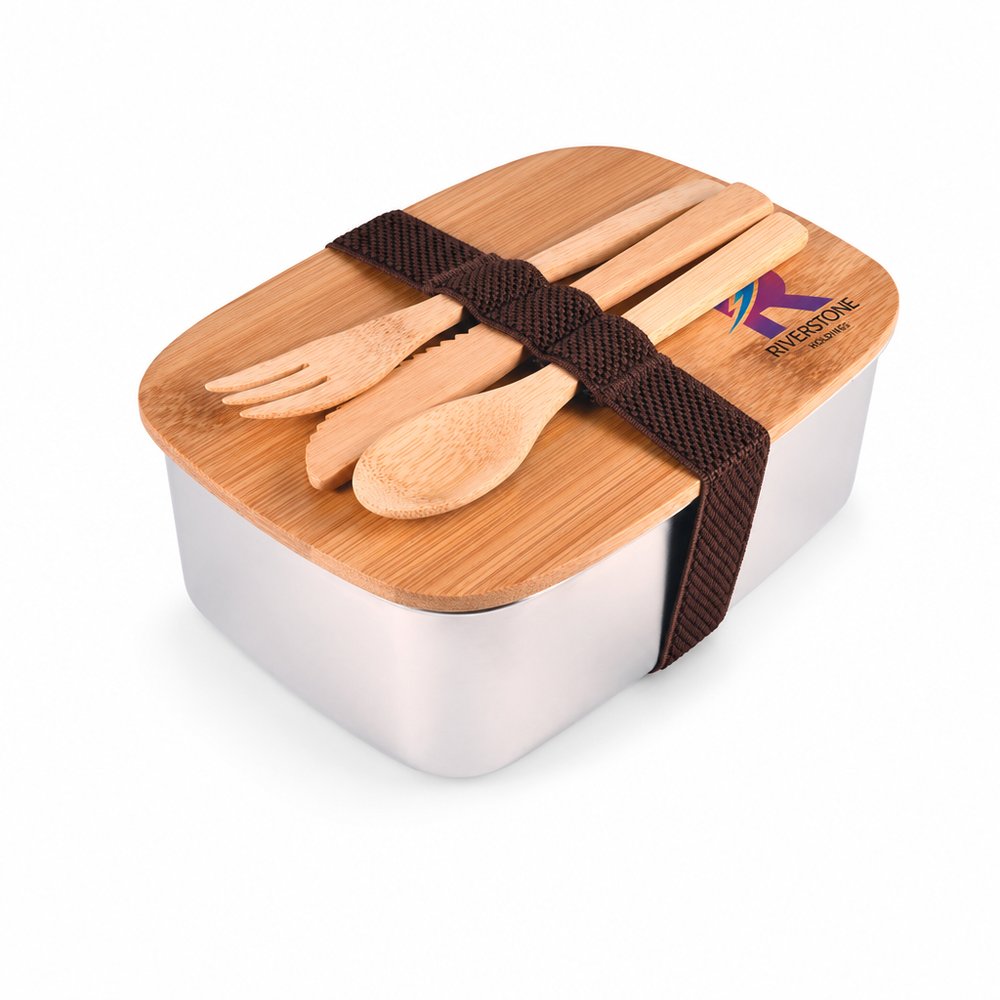 Stainless Steel Lunch Box with Bamboo Lid
