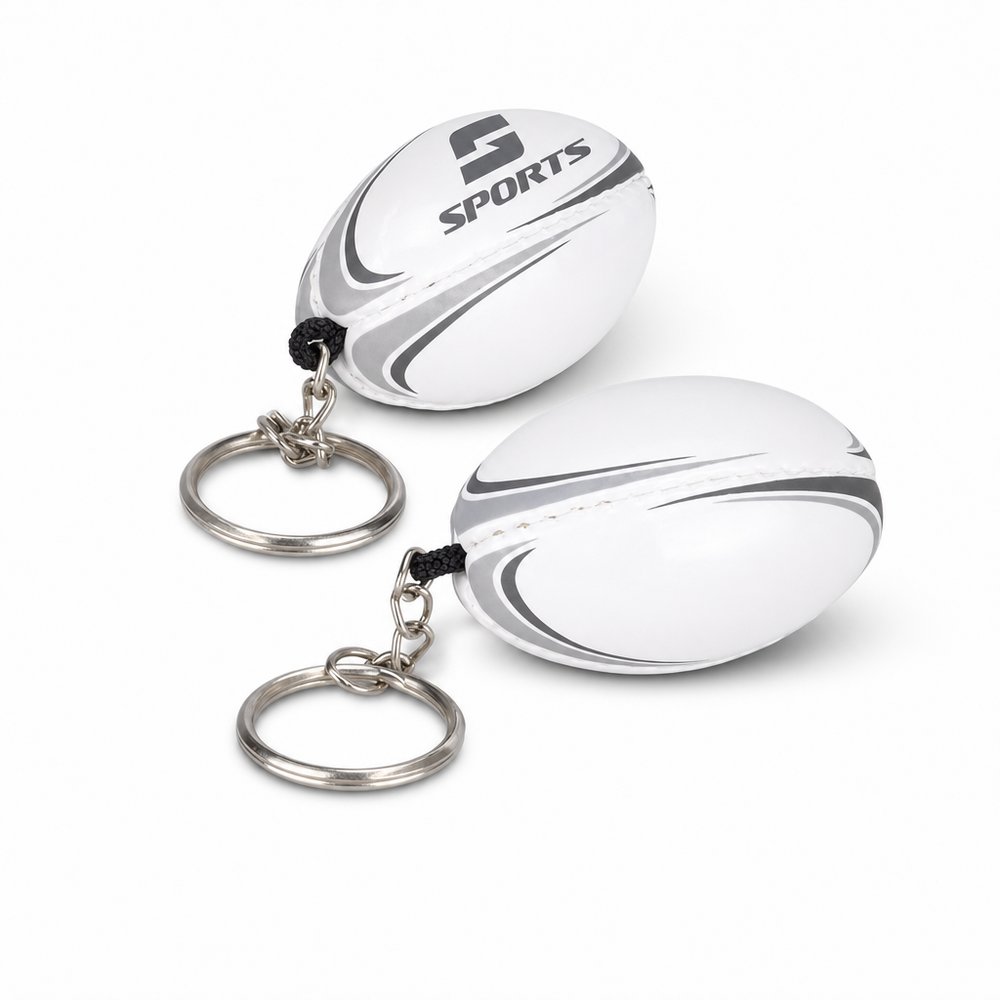 Rugby Ball Keyrings — Branded PU Mini Footballs
