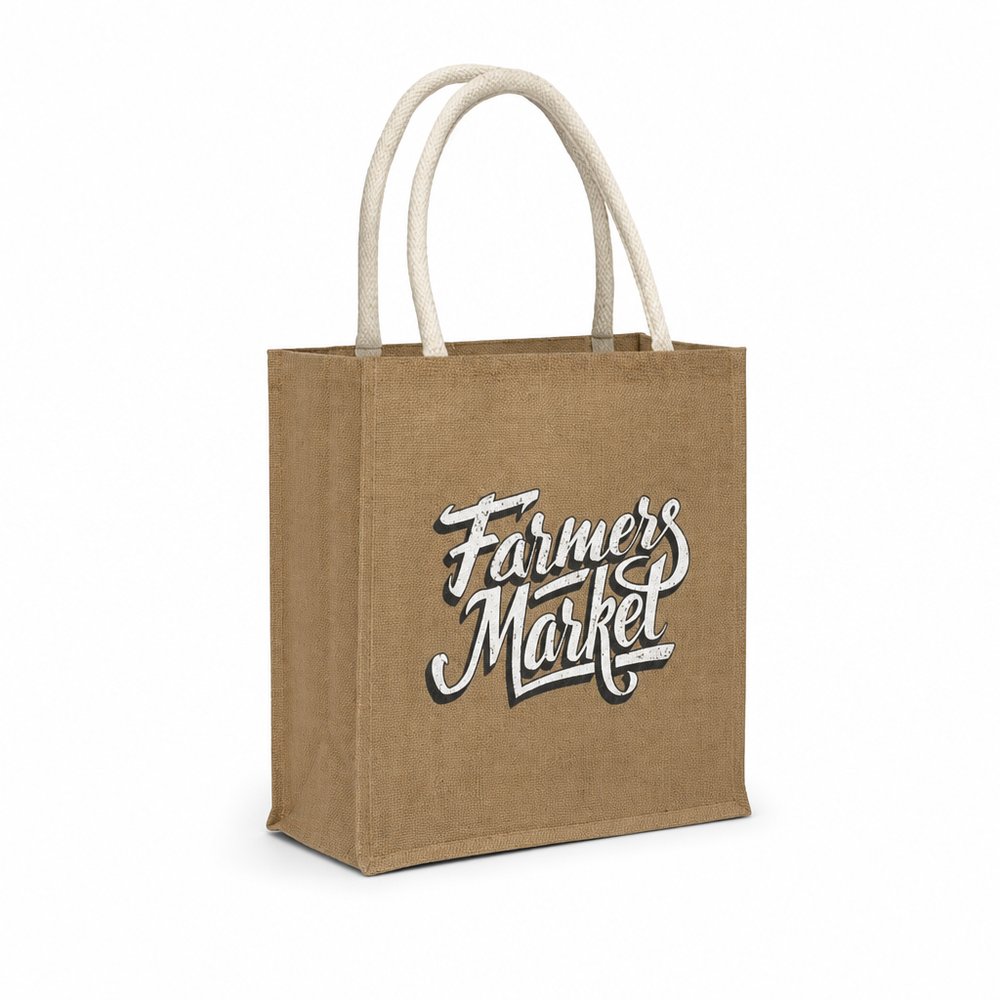 Corn Starch Jute Tote Bag 30L — Custom Branded
