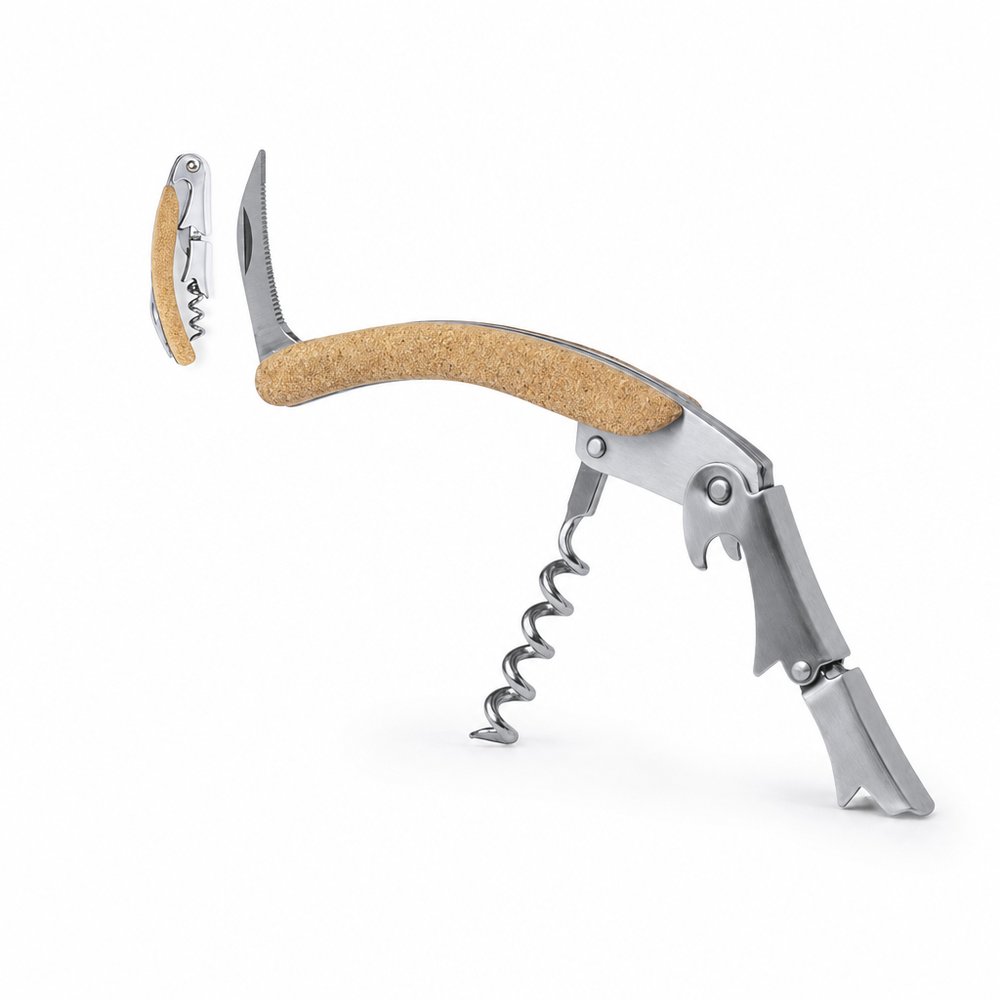 Branded Dual Lever Corkscrew with Cork Handle