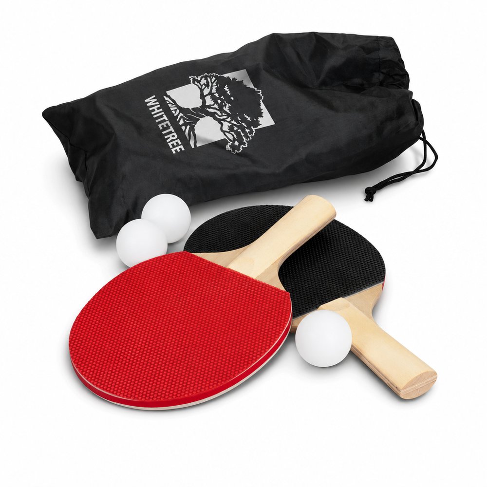 Retractable Table Tennis Set with Branded Drawstring Bag