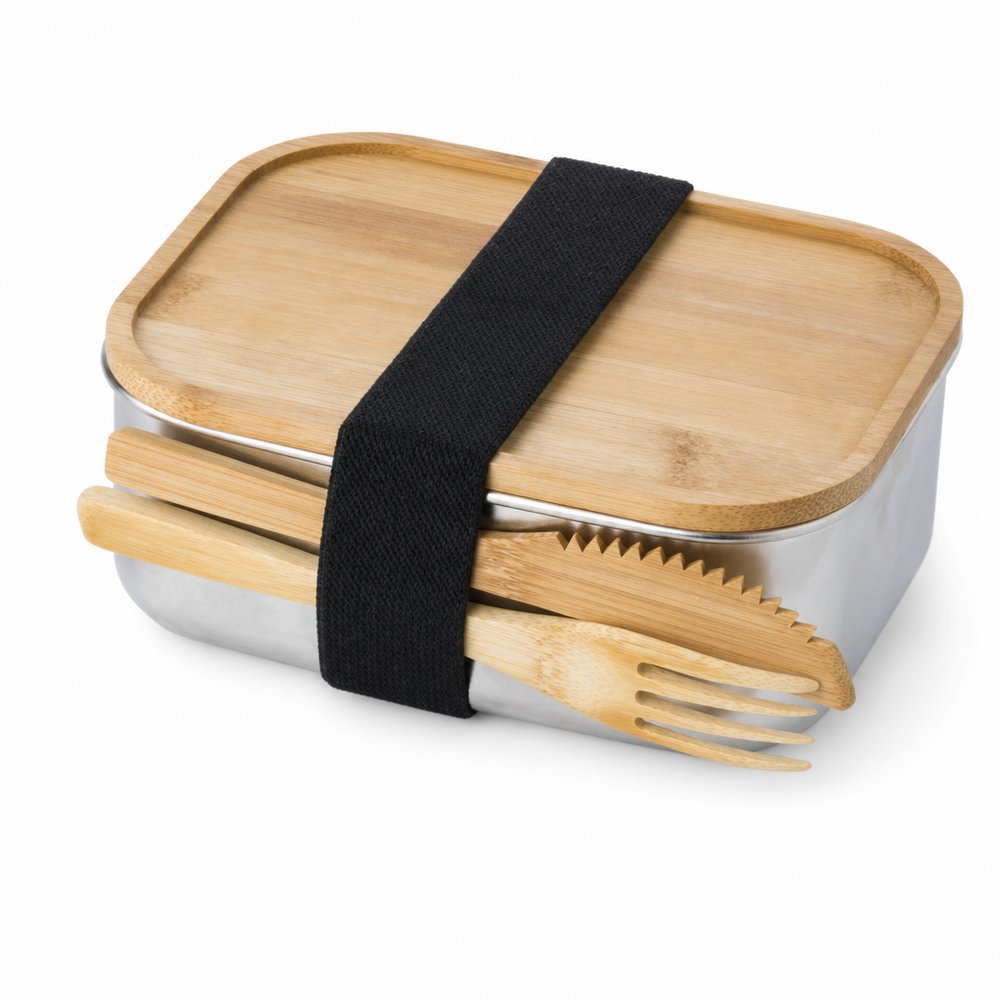 Stainless Steel Lunch Box Set with Bamboo Lid