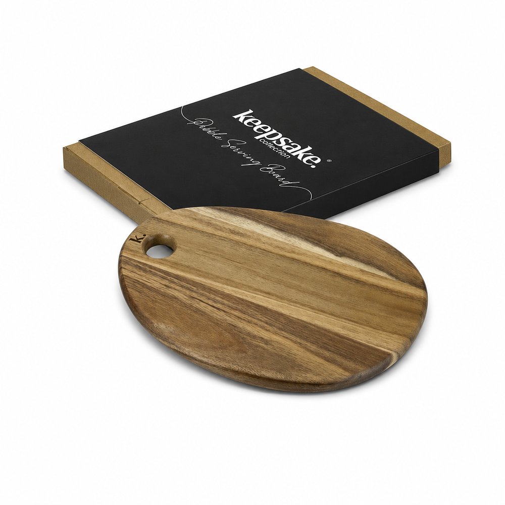 Acacia Serving Board with Branded Gift Box