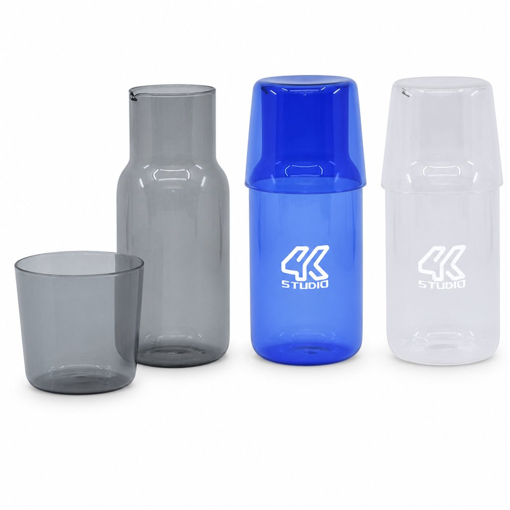 Branded Glass Carafe & Tumbler Set 550ml