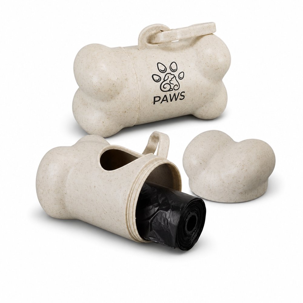 Wheat Straw Pet Waste Bag Dispenser, Branded