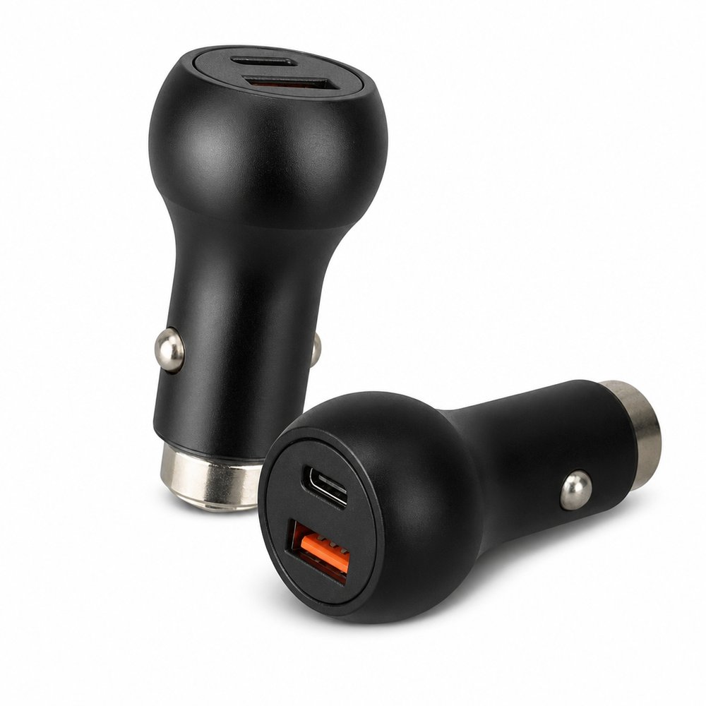 Dual Port Car Charger with Safety Hammer