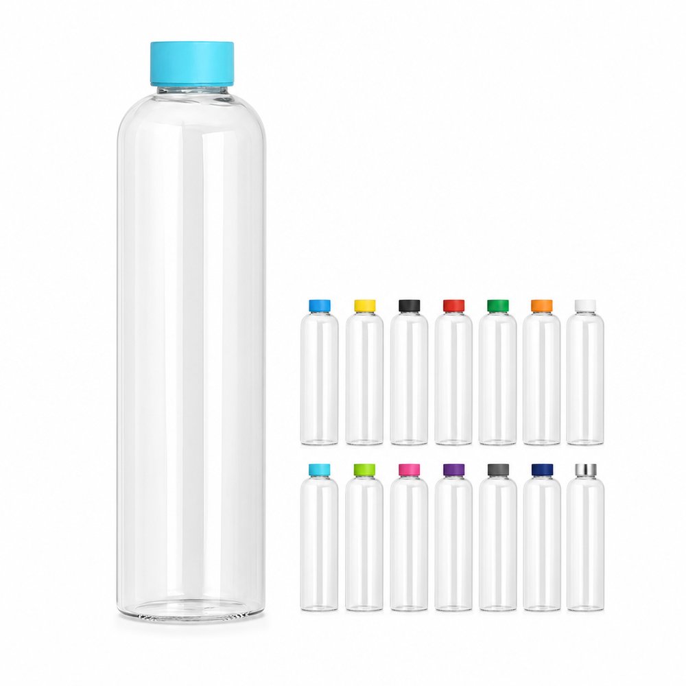 Branded Glass Drink Bottle 1L with Stainless Lid