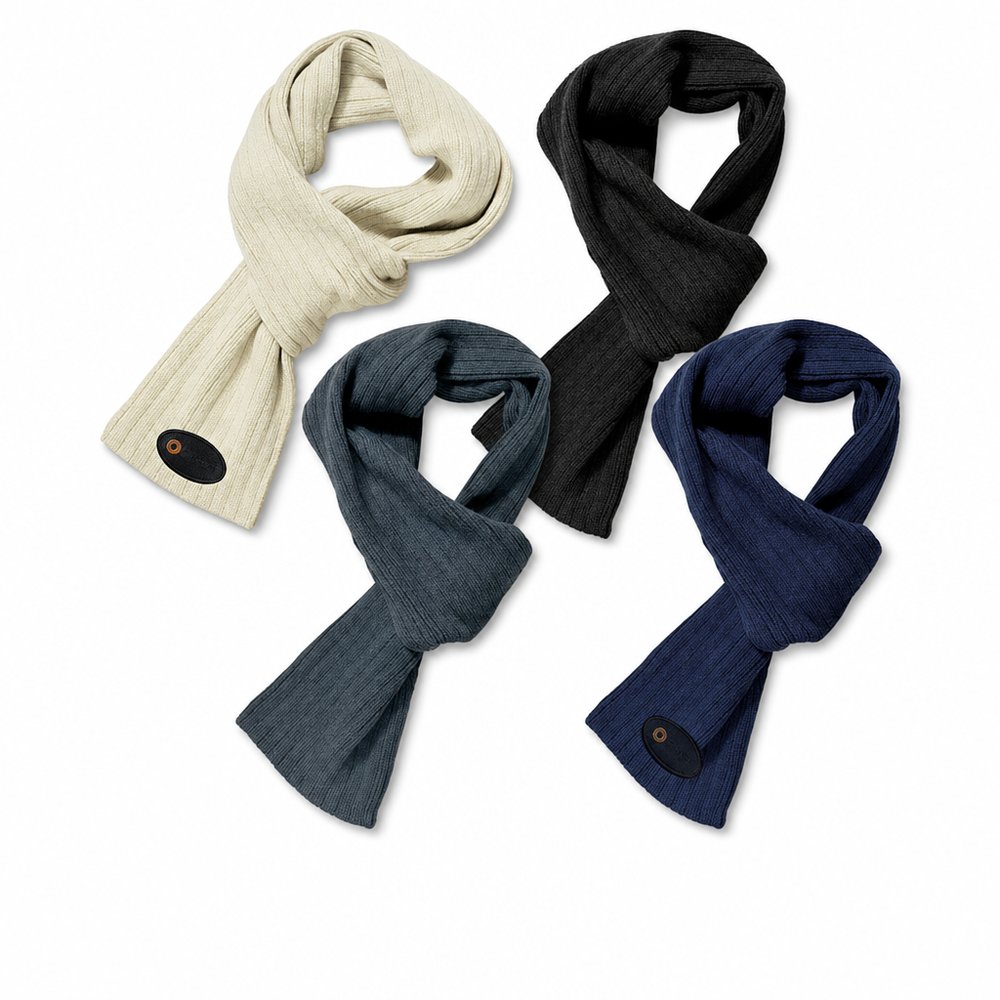 Branded Cable Knit Scarves with Embroidered Logo