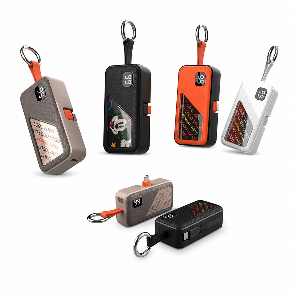 Mini 5000mAh Power Bank Keychain — Custom Branded