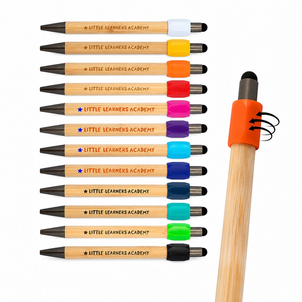 Bamboo Barrel Spinner Ballpoint Pens