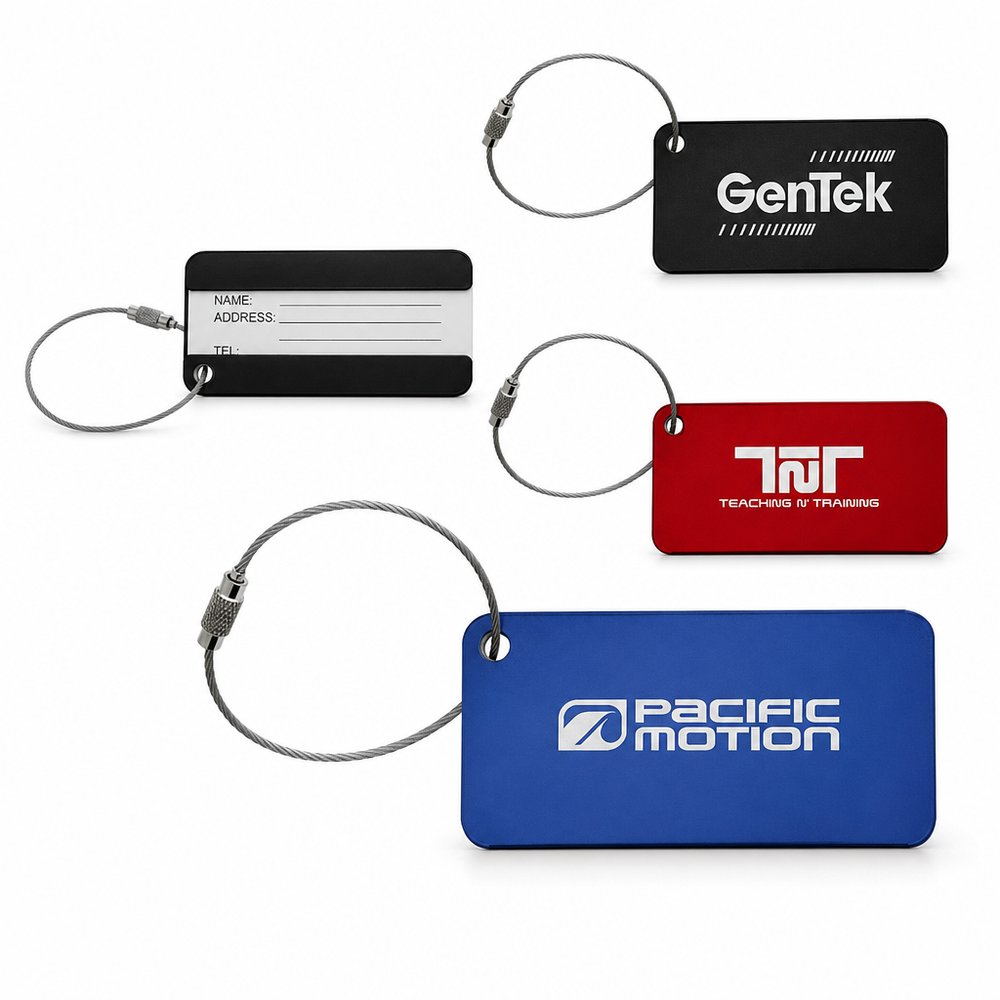 Aluminium Luggage Tags — Laser Engraved Travel ID