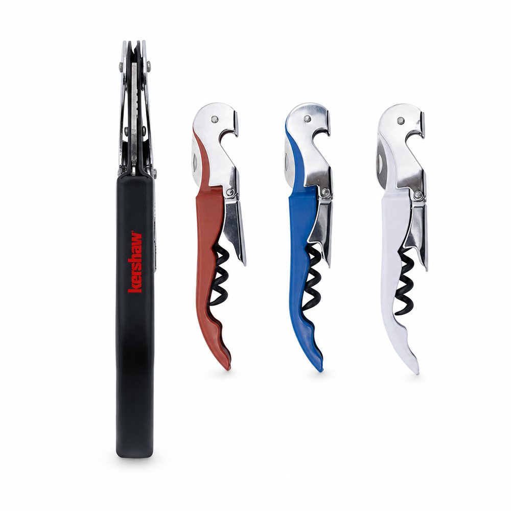 Three-in-One Bottle Openers with Corkscrew