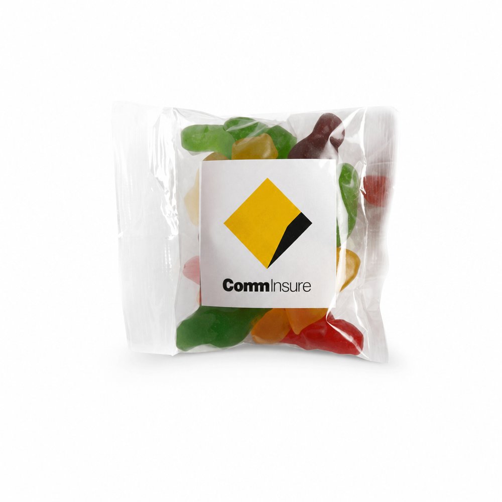 Branded Jelly Baby Bags 50g — Australian Made