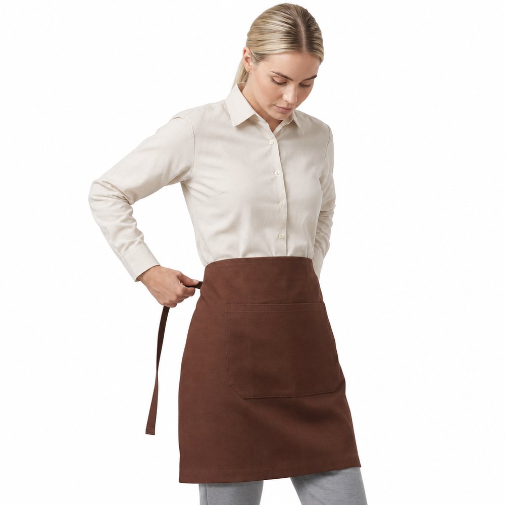 Canvas Short Waist Apron with Brass Detail