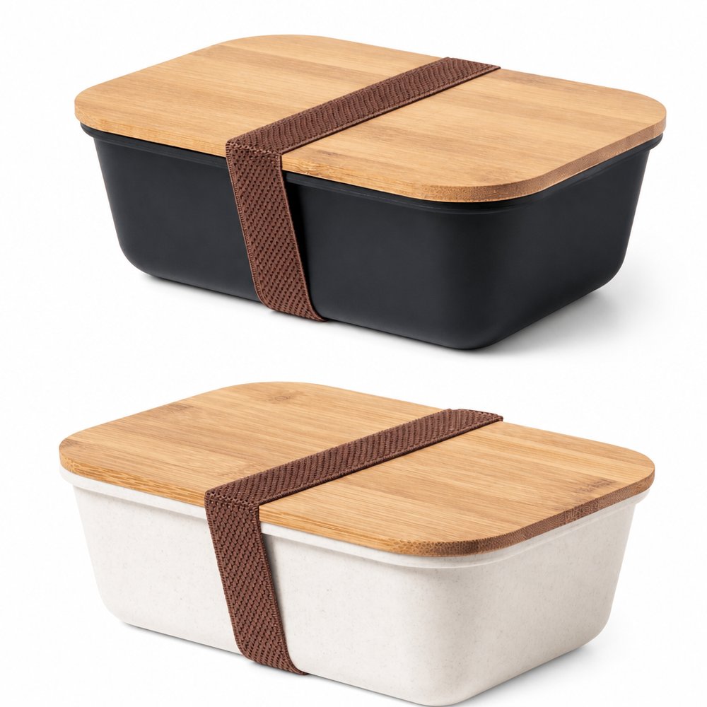 Natural Wheat Straw Lunch Box with Bamboo Lid